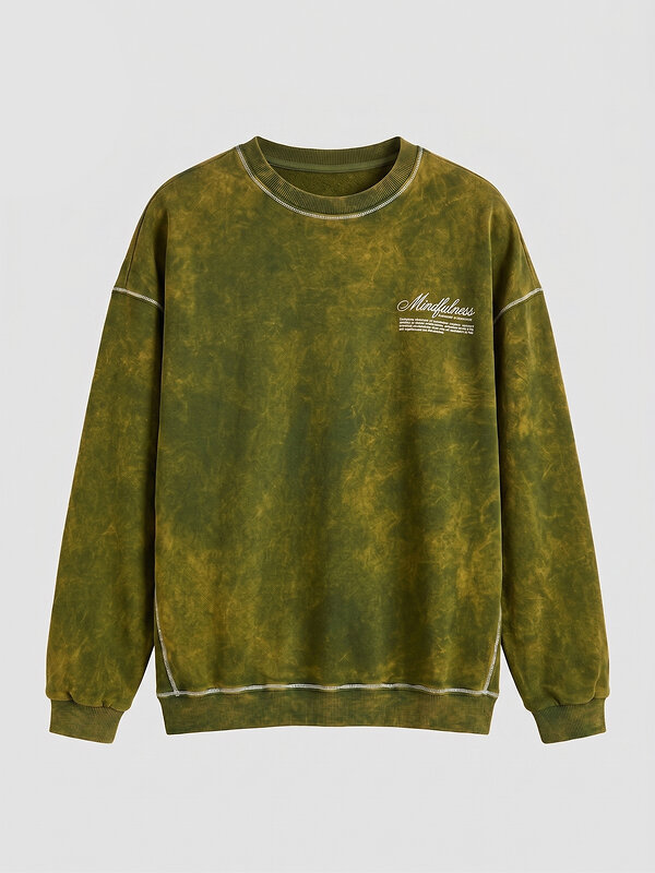 MARK FORMELLE Свитшот 593377 121893-1 ACID WASH желтый +печать