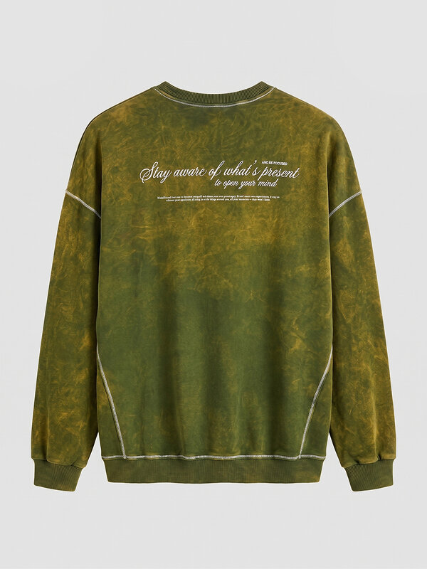 MARK FORMELLE Свитшот 593377 121893-1 ACID WASH желтый +печать