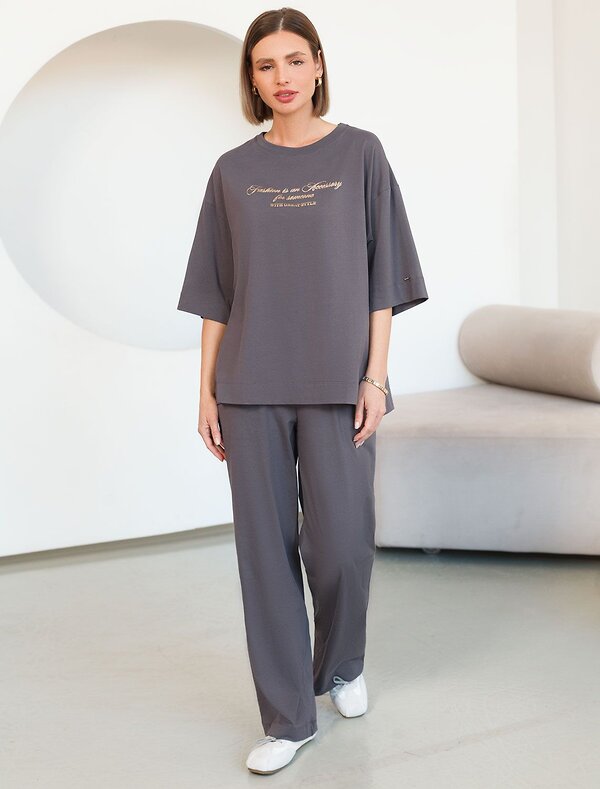 VILATTE Футболка 595024 D49.094 серый_fashion