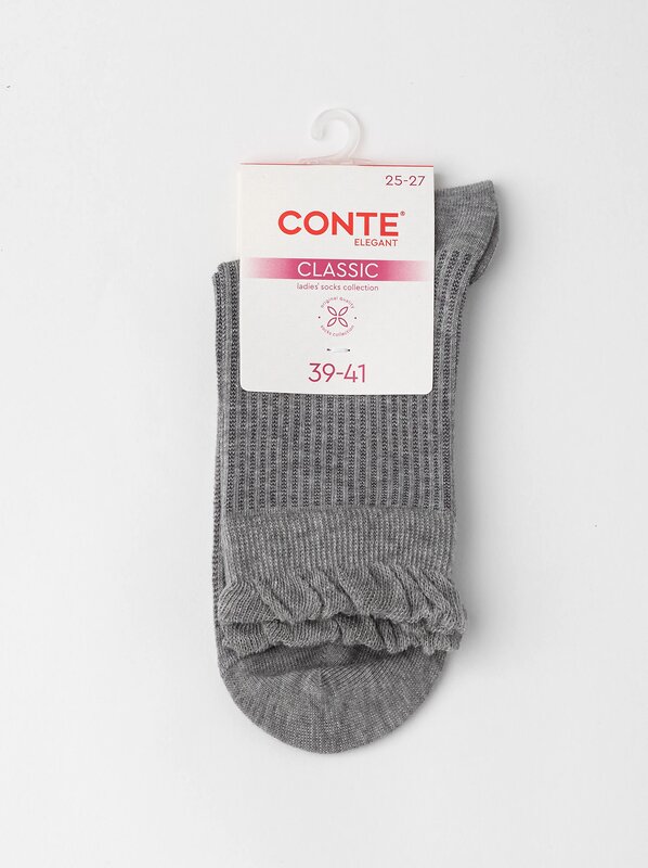 Conte elegant Носки 595214 CLASSIC (декор. пикот) 25С-203СП серый