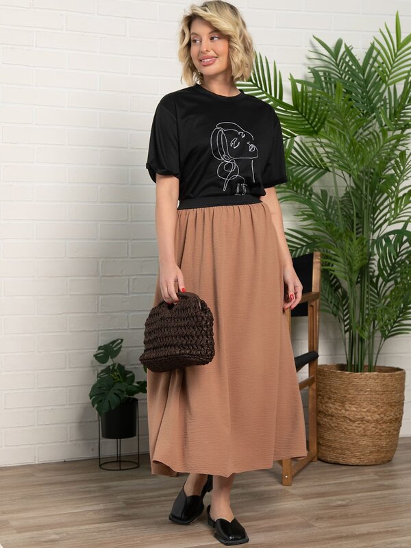 LT Collection Юбка 595426 Ю15858-30М Коричневый