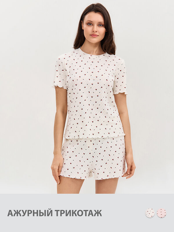 Omsa Пижама 595473 OmD 0260D POINTELLE PRINT, СО Avorio (Молочный)