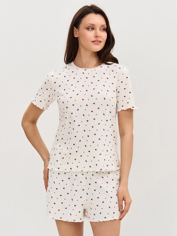 Omsa Пижама 595473 OmD 0260D POINTELLE PRINT, СО Avorio (Молочный)