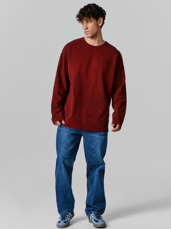 MARK FORMELLE Лонгслив 595866 121902 ACID WASH багровый +печать