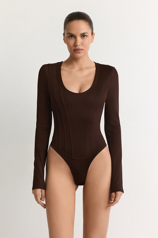 TOPTOP STUDIO Боди 596102 TTS.023.18296.700 Коричневый
