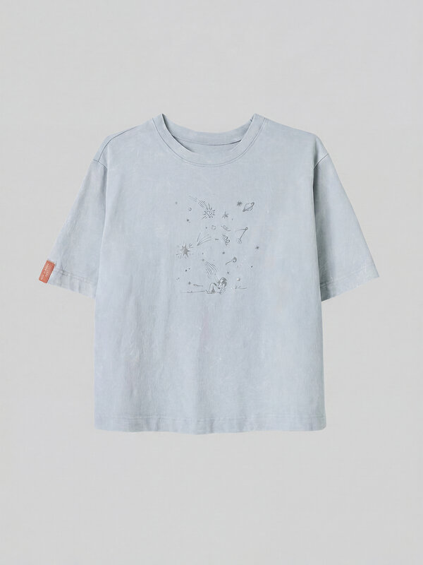 MARK FORMELLE Футболка 598402 112862 ACID WASH на св.сером +печать