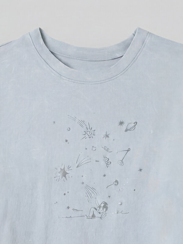 MARK FORMELLE Футболка 598402 112862 ACID WASH на св.сером +печать