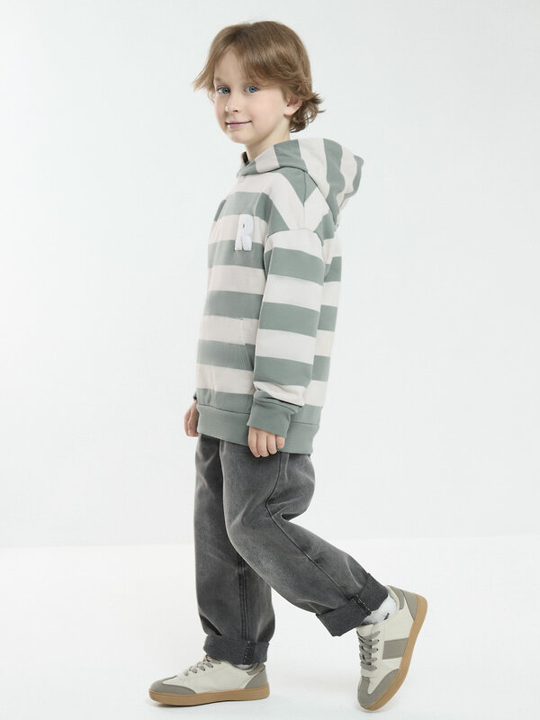 CROCKID Худи 599694 КР 302957 хаки, бежевый, полоска 