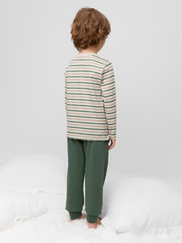 CROCKID Пижама 599943 К 1637 двухцветная полоска, лесной мох