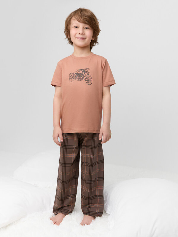 CROCKID Пижама 599944 К 1599 пробковое дерево, текстильная клетка