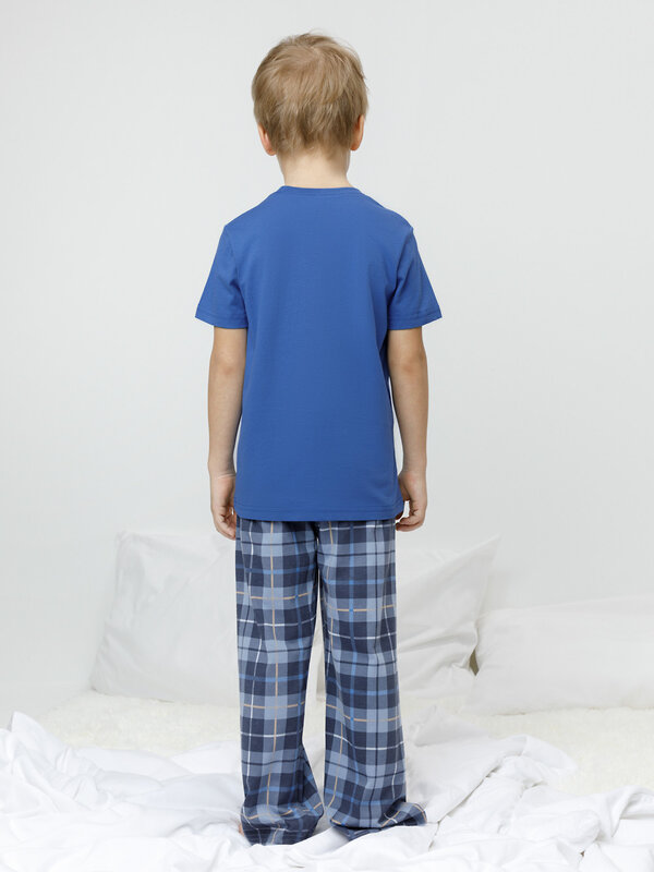 CROCKID Пижама 599949 К 1599 яркий кобальт, клетка таттерсолл