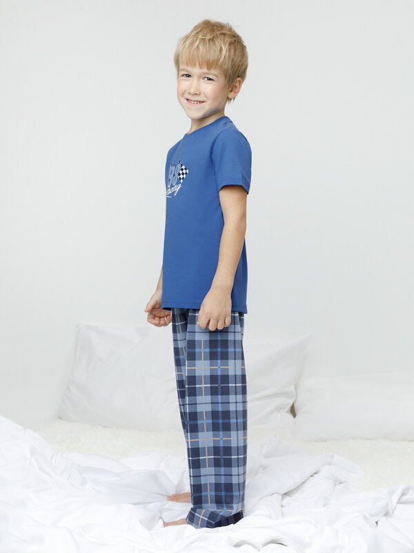 CROCKID Пижама 599949 К 1599 яркий кобальт, клетка таттерсолл