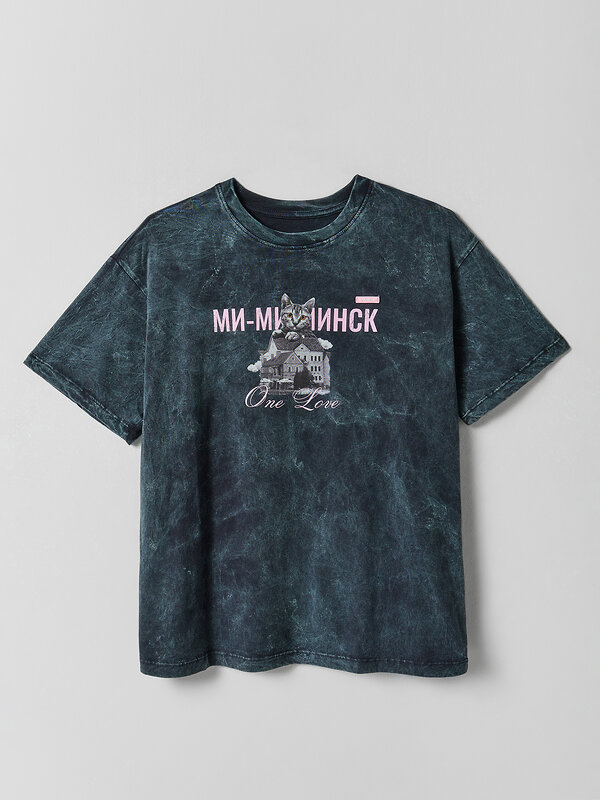 MARK FORMELLE Футболка 600368 112678 ACID WASH серый +печать1