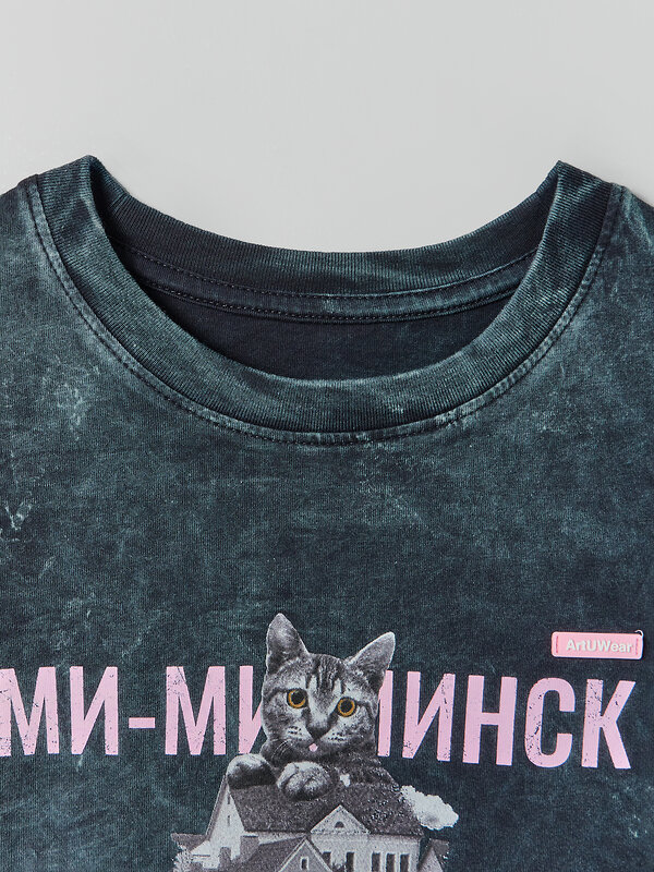 MARK FORMELLE Футболка 600368 112678 ACID WASH серый +печать1