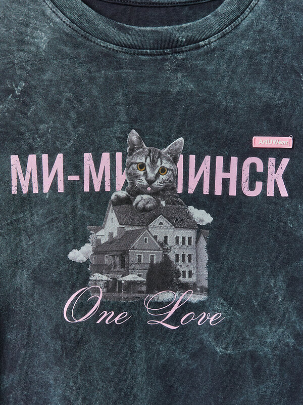 MARK FORMELLE Футболка 600368 112678 ACID WASH серый +печать1