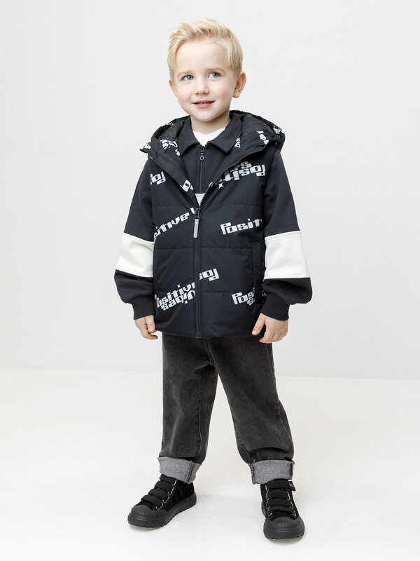 CROCKID Жилет 600842 ВК 35019/н/3 ГР (128-152) черный, позитив