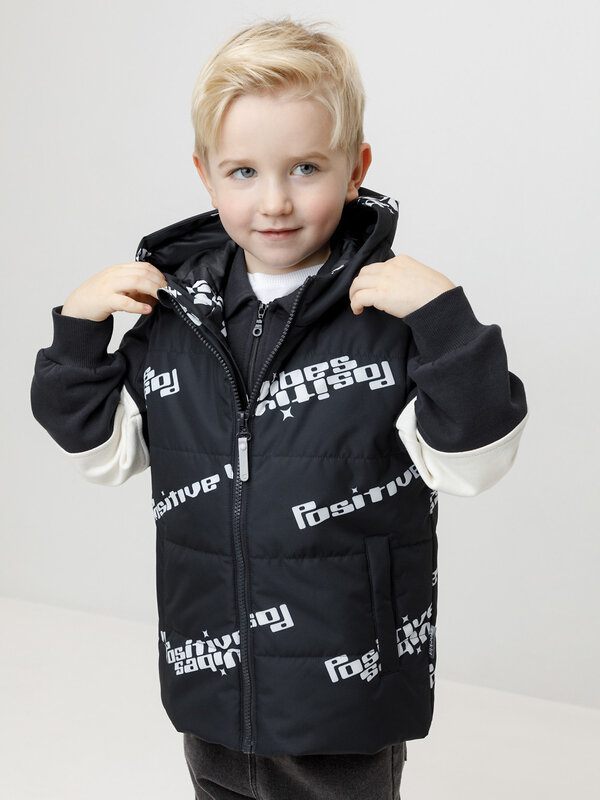 CROCKID Жилет 600842 ВК 35019/н/3 ГР (128-152) черный, позитив