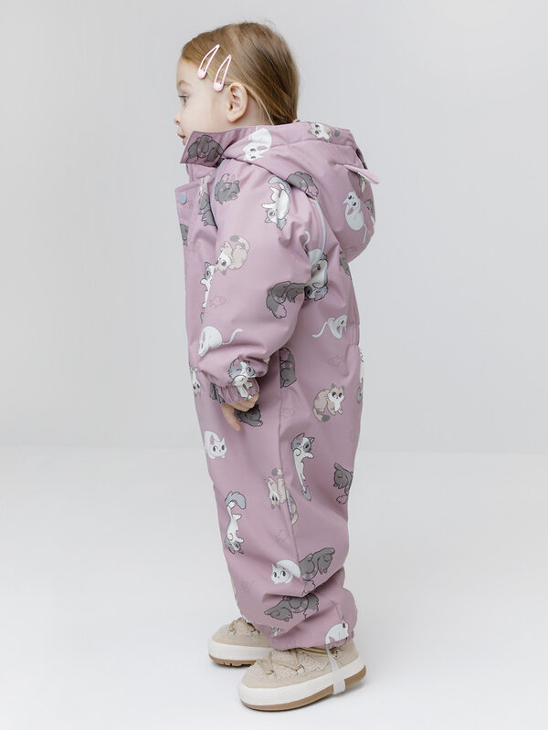 CROCKID Комбинезон 600845 ВК 60138/н/1 УЗГ темно-розовый, милые кошечки