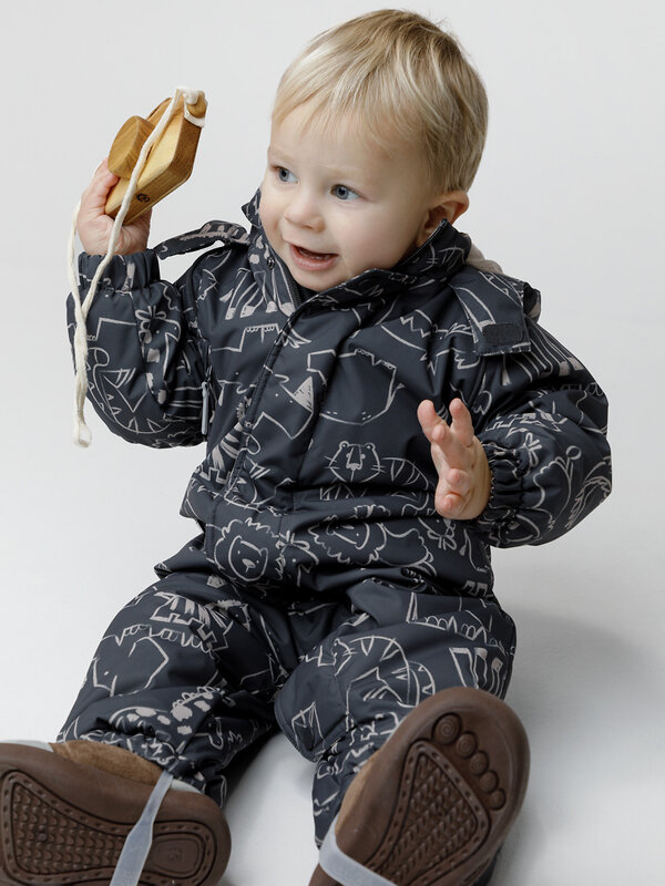CROCKID Комбинезон 600860 ВК 60085/н/75 Ал темно-серый, рисунки животных