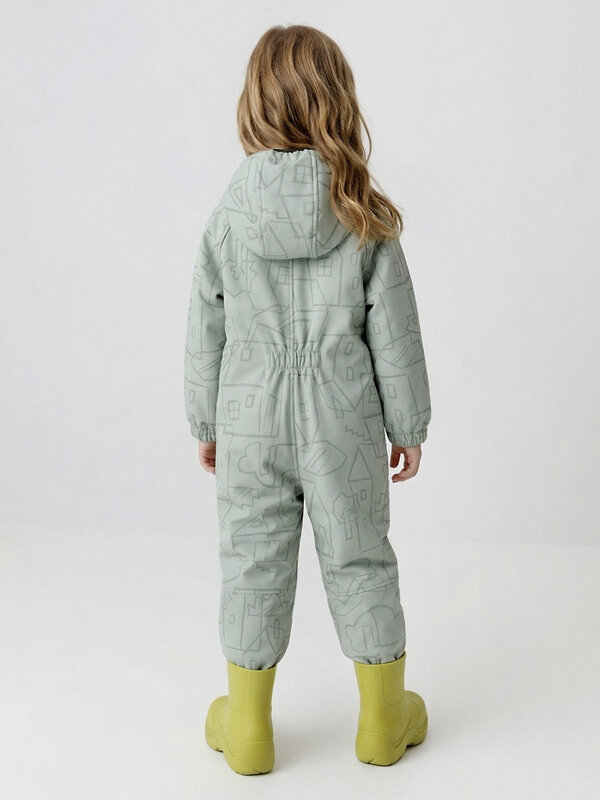 CROCKID Комбинезон 600874 ВК 60135/н/3 ГР оливковый, домики и деревья