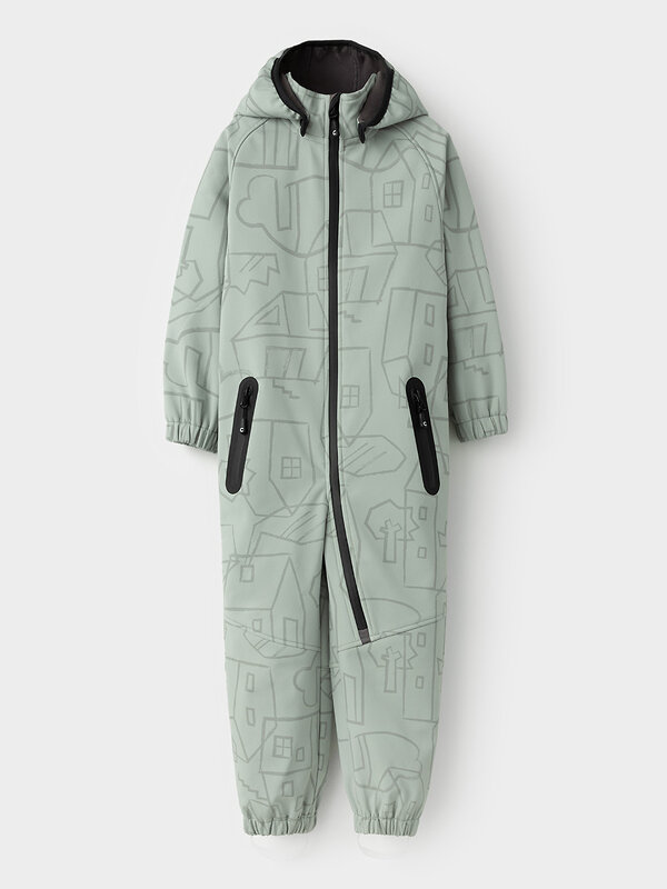CROCKID Комбинезон 600874 ВК 60135/н/3 ГР оливковый, домики и деревья