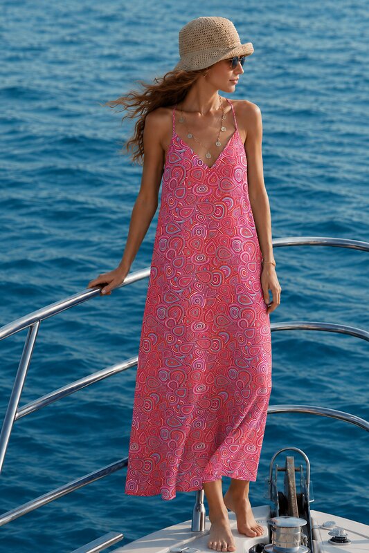 Lika Dress Сарафан 601267 10748 Коралл/Огурцы бирюза