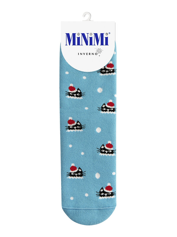 Minimi Носки 601274 MINI INVERNO 3300- 5 (котики) Blu Сhiaro (Голубой)