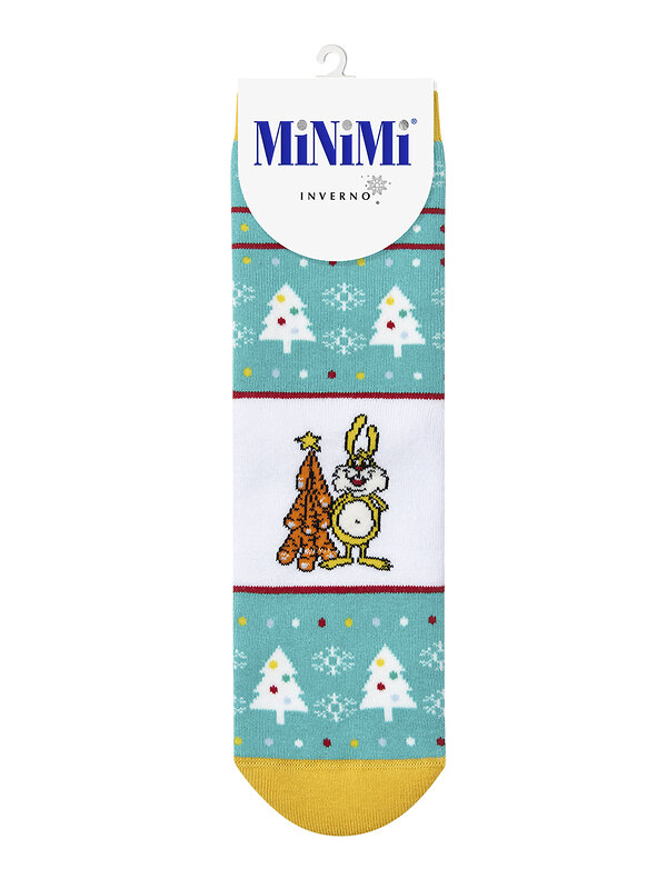 Minimi Носки 601280 MINI INVERNO 3300- 7 (кот, заяц, такса) Acqua (Голубой)