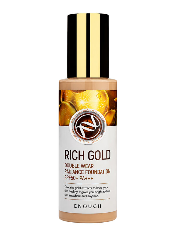 Enough Тональная основа для лица с золотом N23 / Premium Rich Gold Double Wear Radiance Foundation SPF50+ PA+++, бежевый, 100 г 601840 28595 