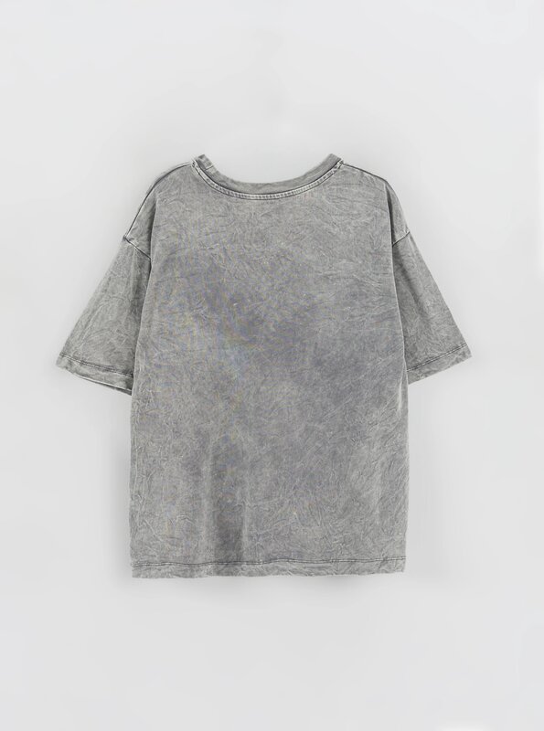 MARK FORMELLE Футболка 602561 112961 ACID WASH серебристо -серый +печать