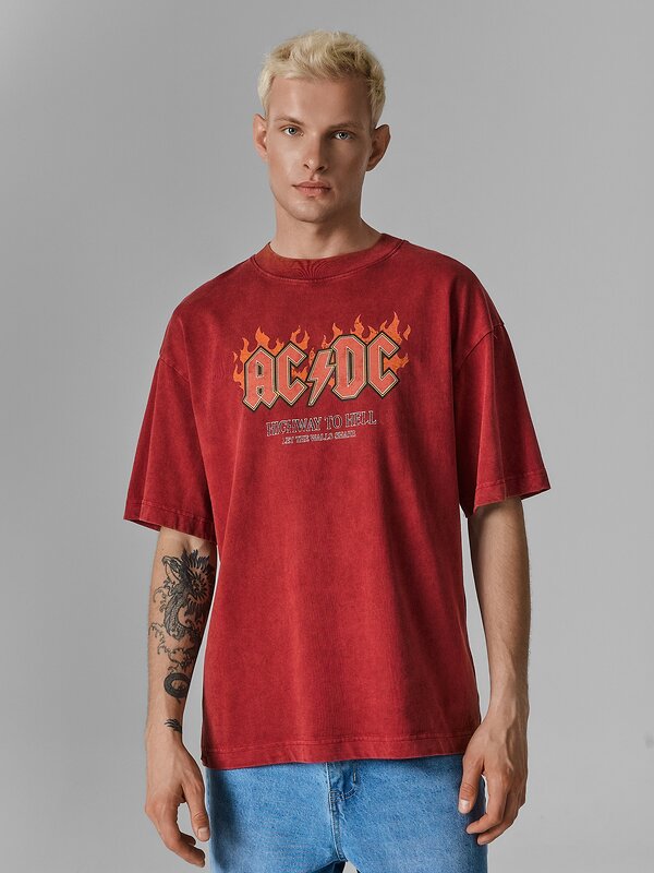 MARK FORMELLE Футболка 602565 111883 ACID WASH бордо +печать