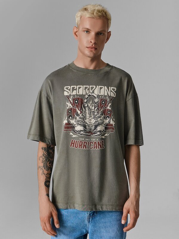 MARK FORMELLE Футболка 602566 111883 ACID WASH хаки +печать