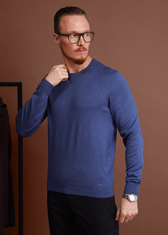 CLEVER Джемпер 602695 664372ха maxi(макси) джинсовый