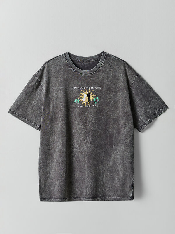 MARK FORMELLE Футболка 603113 111927 ACID WASH т.серый +печать