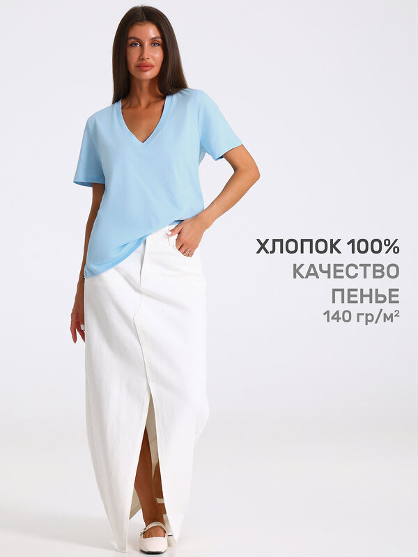 Апрель Футболка 603275 1ЖДФК4676001 светло-голубой
