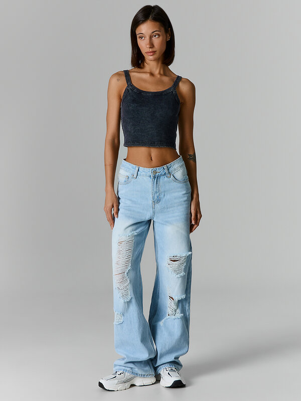 MARK FORMELLE Топ 603661 112921 ACID WASH черный