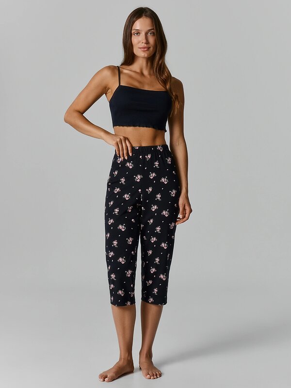 MARK FORMELLE Бриджи 603920 522241 розовые цветочки на черном