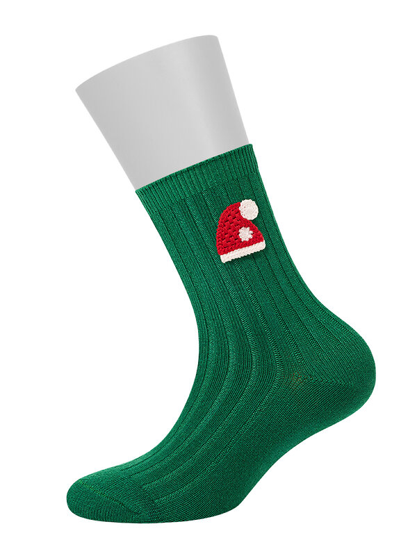 Omsa Носки 604488 OMSA kids   Calzino 21N64 с шерстью (Новый Год), WO+PC Verde (Зеленый)