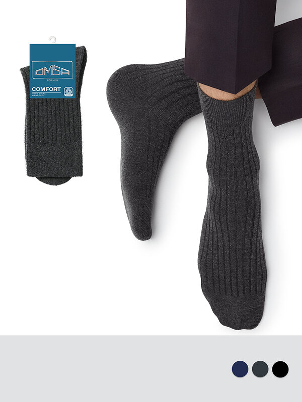 Omsa Носки 604496 OMSA COMFORT 308, WO+PC Grigio Scuro (Серый)