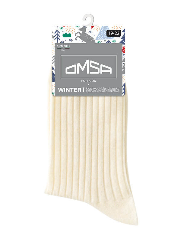 Omsa Носки 604515 OMSA kids   Calzino 21C06 с шерстью, WO+PC Avorio (Молочный)