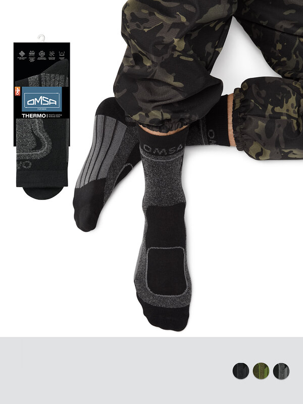 Omsa Носки 605030 OMSA THERMO 902, PL+CO Militari (Зеленый)