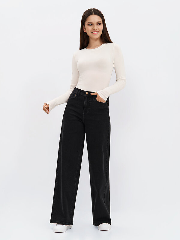 Omsa Джинсы 605031 OmD 1500 WIDE LEG Джинсы жен. Nero (Черный)