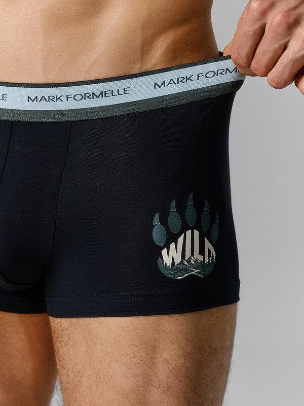 MARK FORMELLE Трусы 606524 411215-2 черный +медведи на т.хаки