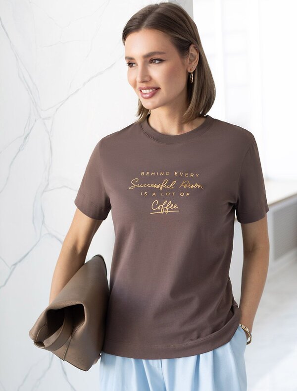 VILATTE Футболка 607308 D49.176 кофе_coffee