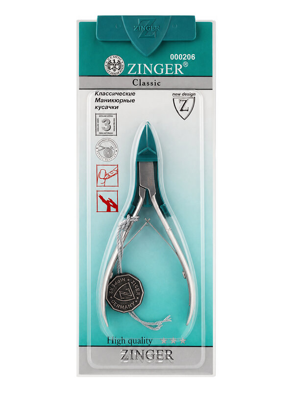 Zinger Кусачки маникюрные в пластиковом чехле Classic MC 351 S SH, ручная заточка 608586 3688 