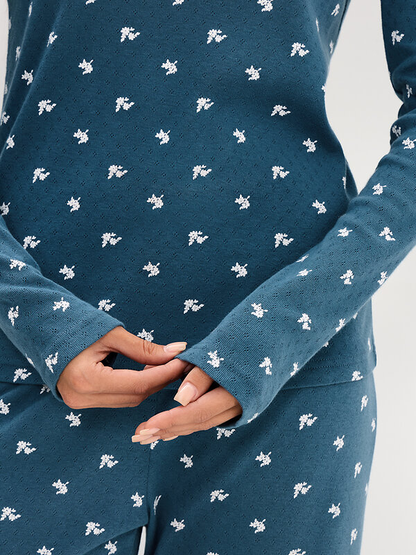 Omsa Пижама 608722 OmD 0244D POINTELLE PRINT AW26 Пижама жен. (Лонгслив+Брюки), СО Navy (Синий)
