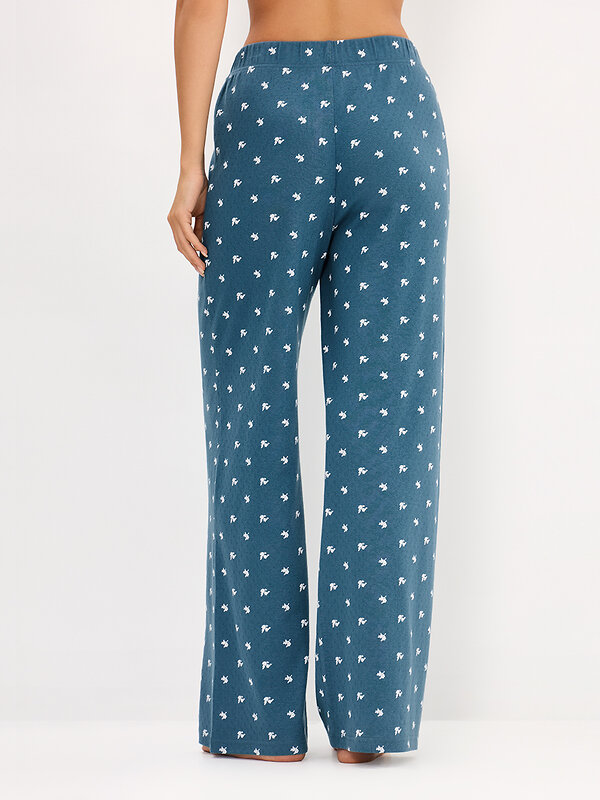 Omsa Пижама 608723 OmD 0250D POINTELLE PRINT AW26 Пижама жен. (Футболка+Брюки), СО Navy (Синий)