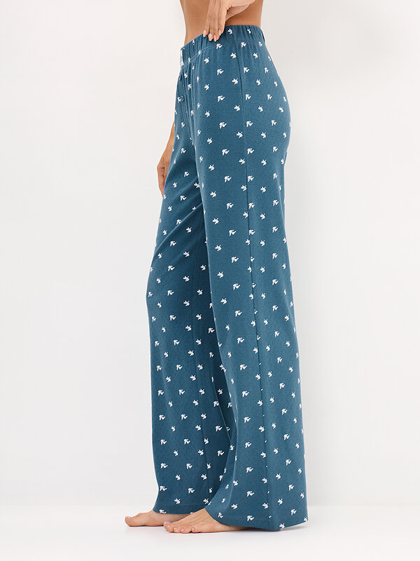 Omsa Пижама 608723 OmD 0250D POINTELLE PRINT AW26 Пижама жен. (Футболка+Брюки), СО Navy (Синий)
