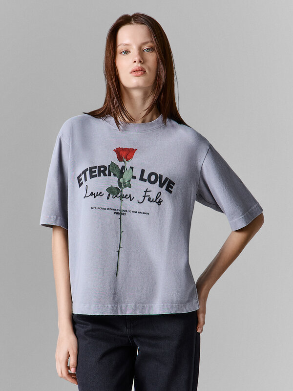 MARK FORMELLE Футболка 610531 112862 ACID WASH на сером камне +печать 1