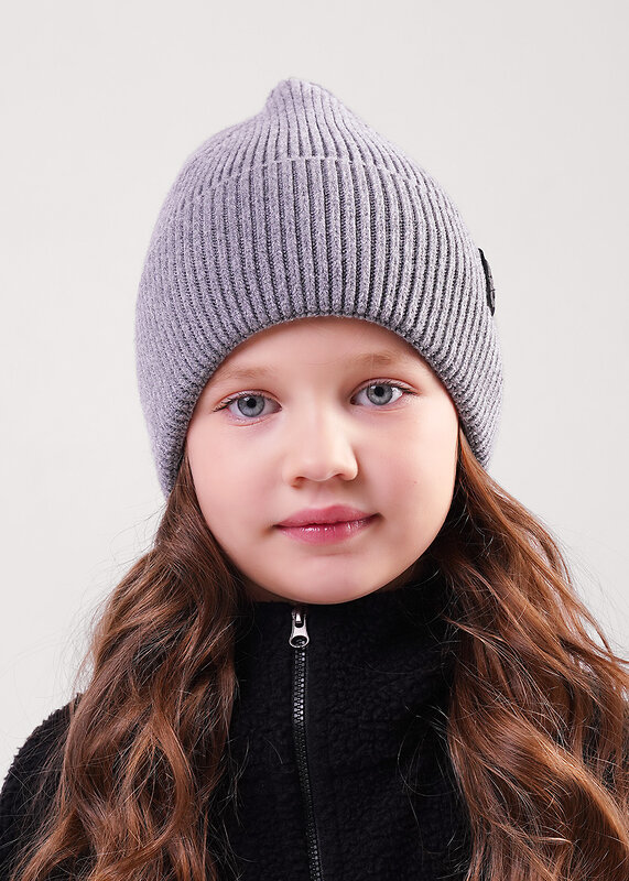 CLEVER Шапка 611024 463869вн флис меланж серый